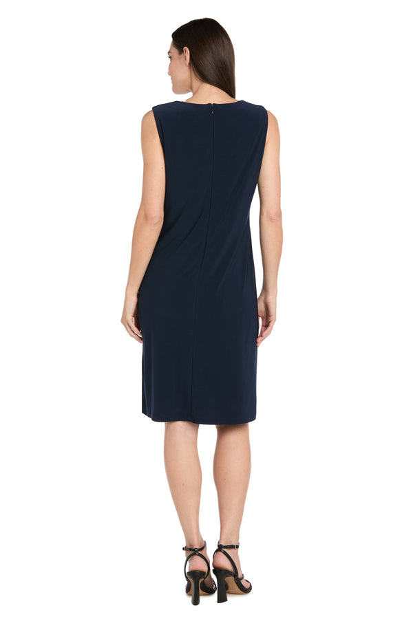 R&m Richards Navy Sequin Jacket & Tank Dress Ensemble