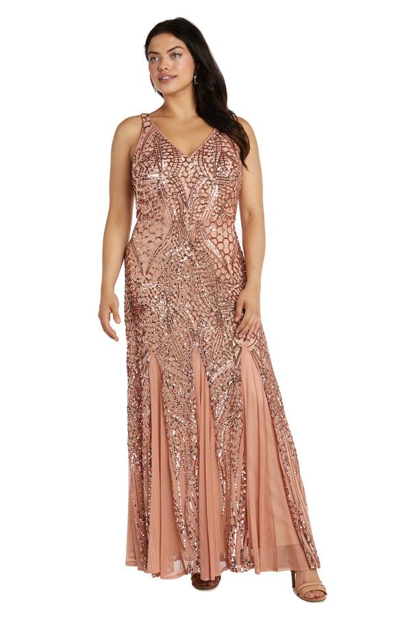 R&m Richards Nightway Full Length Sleeveless Embellished Dress