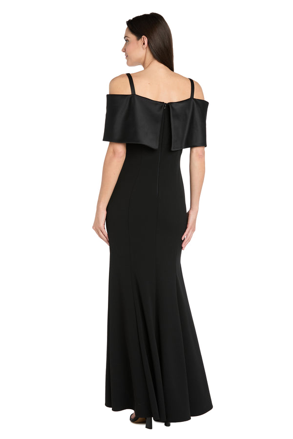 R&m Richards Off-Shoulder Mermaid Gown With Satin Bow Collar