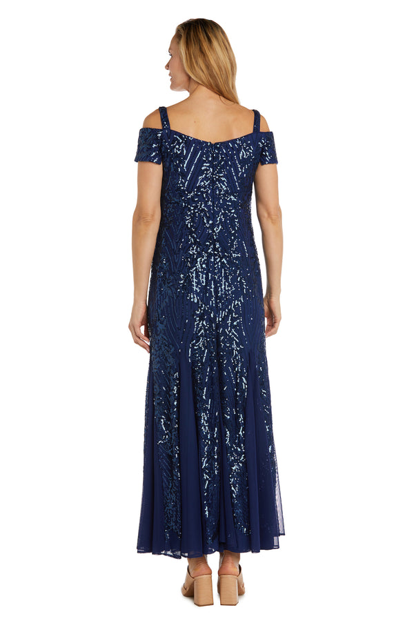 R&m Richards Off The Shoulder Fishtail Embellished Evening Gown