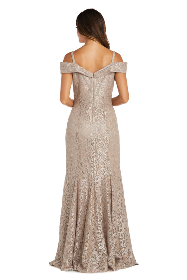 R&m Richards Off The Shoulder Fishtail Evening Gown