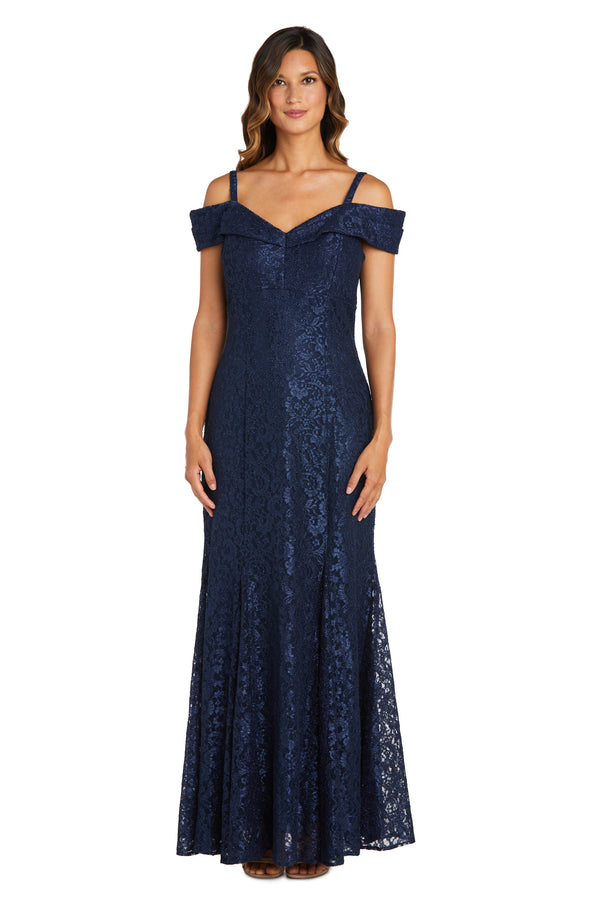 R&m Richards Off The Shoulder Fishtail Evening Gown