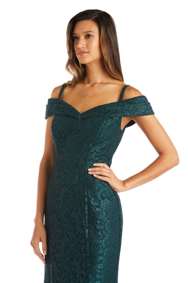 R&m Richards Off The Shoulder Fishtail Evening Gown - Petite