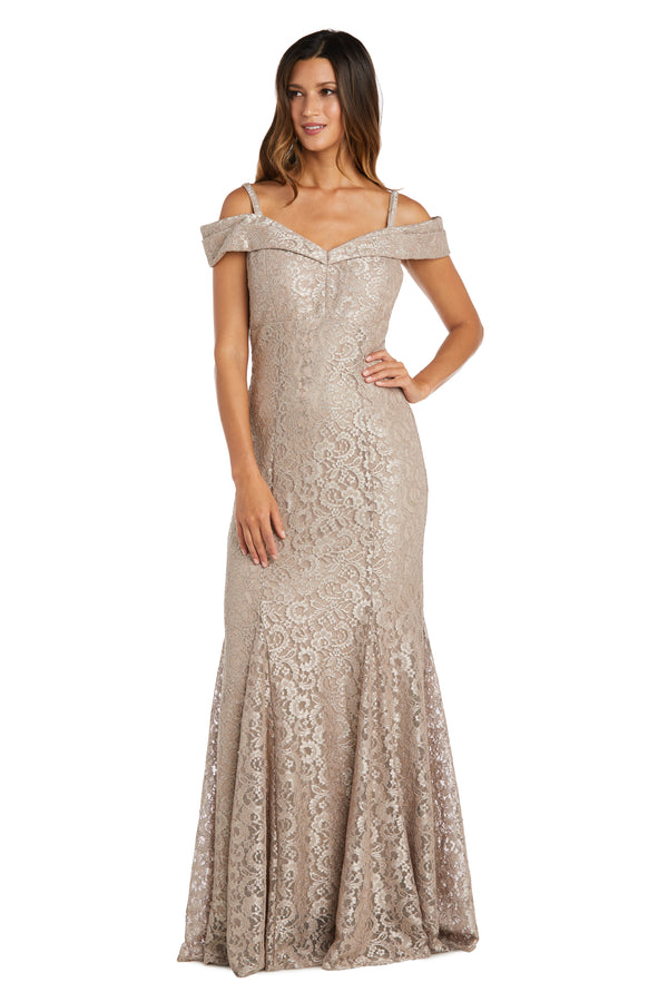 R&m Richards Off The Shoulder Fishtail Evening Gown - Petite