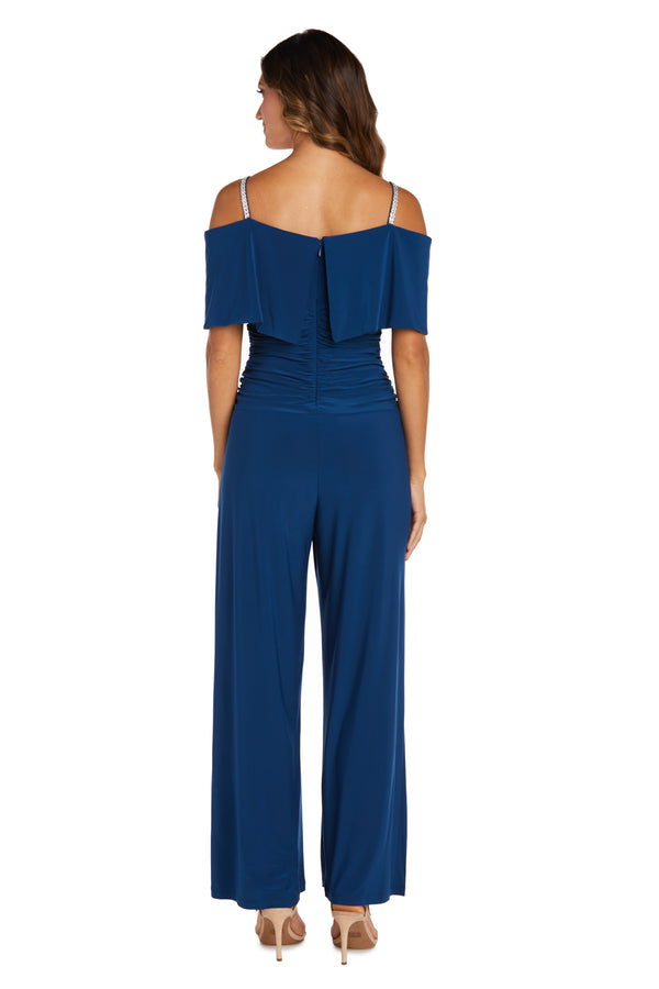 R&m Richards Off The Shoulder Jumpsuit With Ruched Bodice