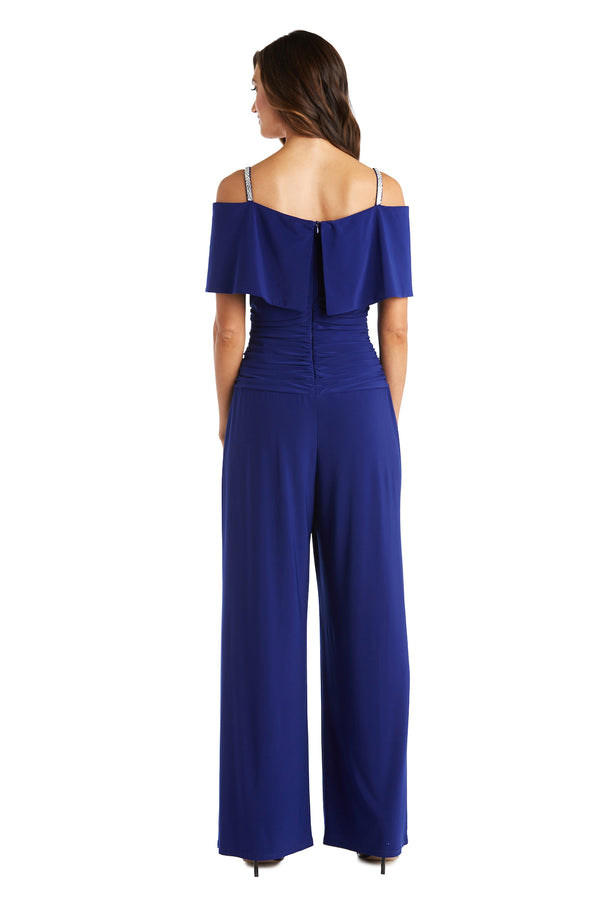 R&m Richards Off The Shoulder Jumpsuit With Ruched Bodice