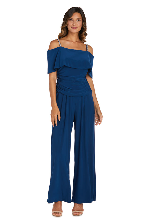 r&m richards Off the Shoulder Jumpsuit with Ruched Bodice