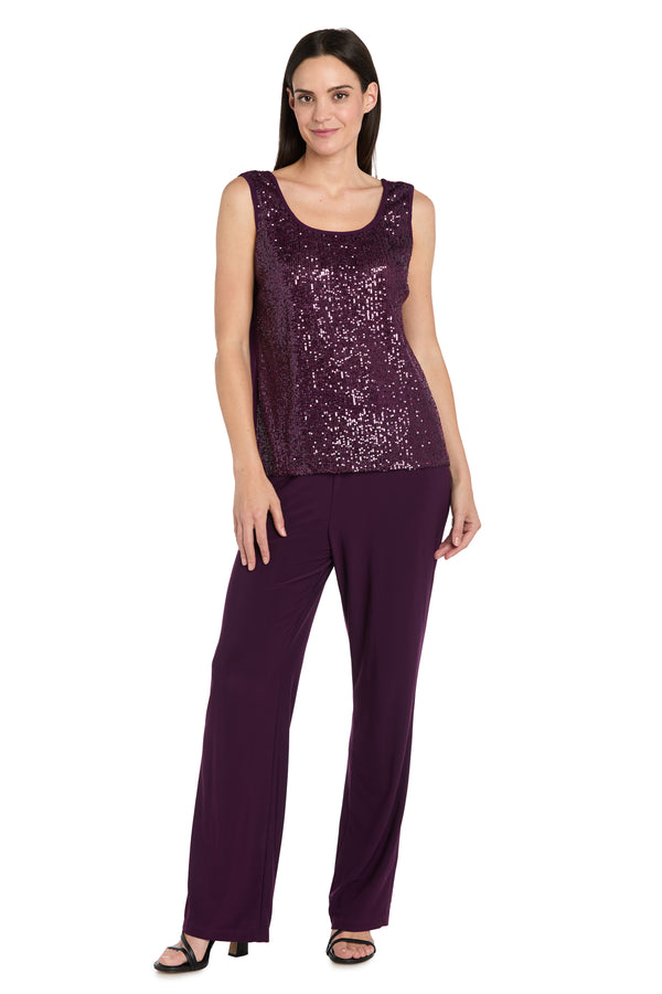 R&m Richards Beaded Jacket Set With Matching Pant