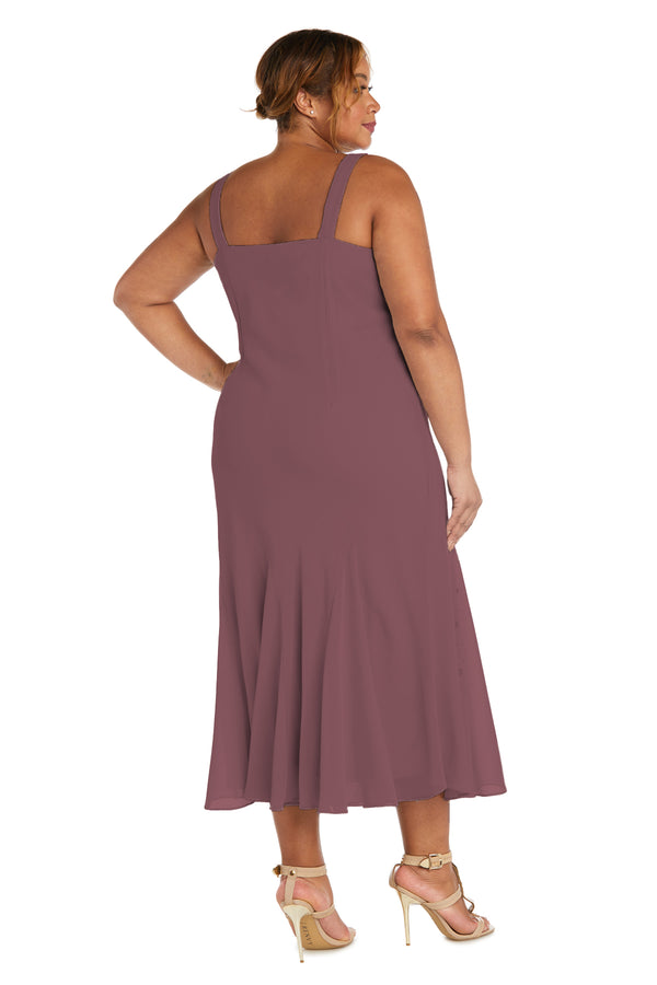 R&m Richards Beaded Slip Chiffon Jacket Dress - Plus