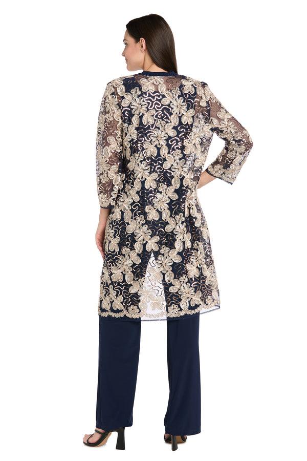 R&m Richards Bloom 3D Floral Pant Suit