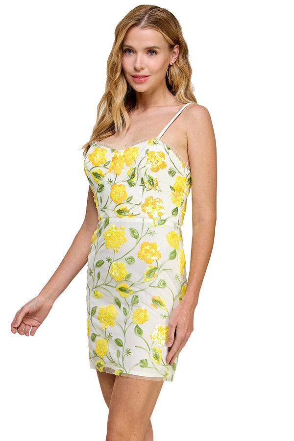 r&m richards Blossom Sequin Mini Dress