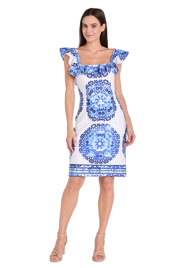 r&m richards Blue Skies Ruffle Day Dress