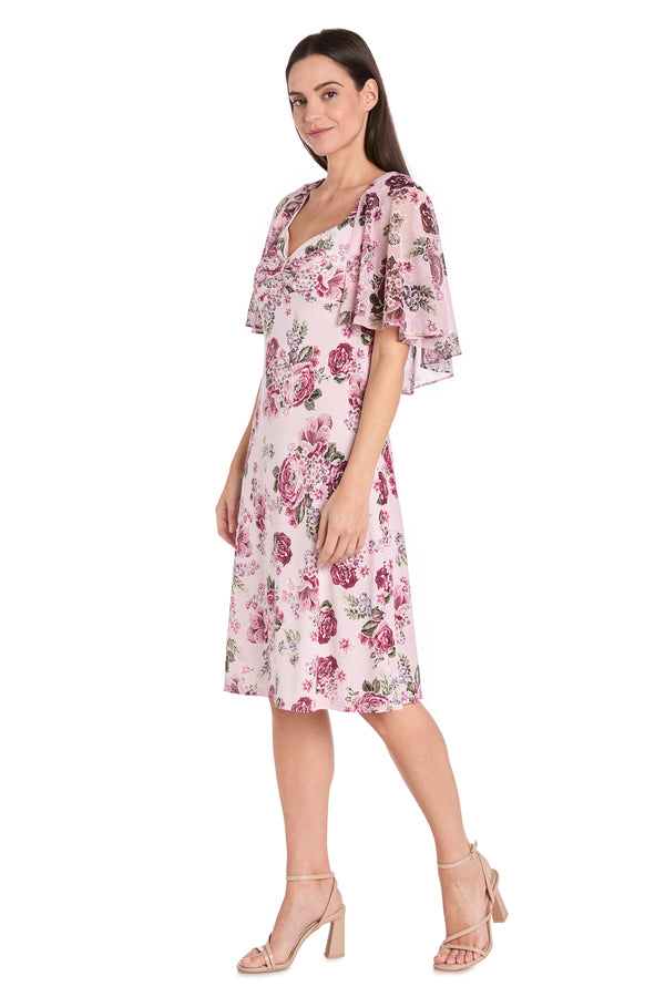 R&m Richards Blush Bloom Knee-Length Dress - Petite