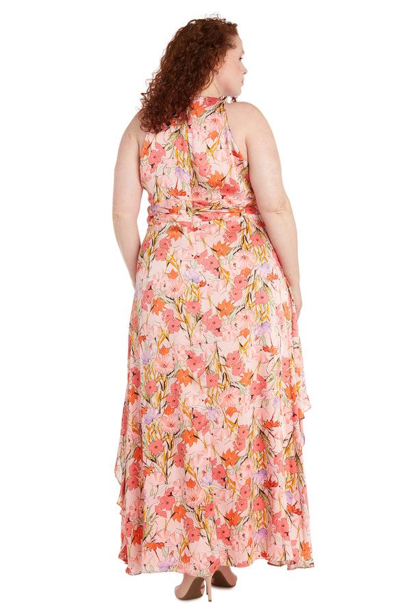 R&m Richards Bright Floral Ruffle Dress - Plus