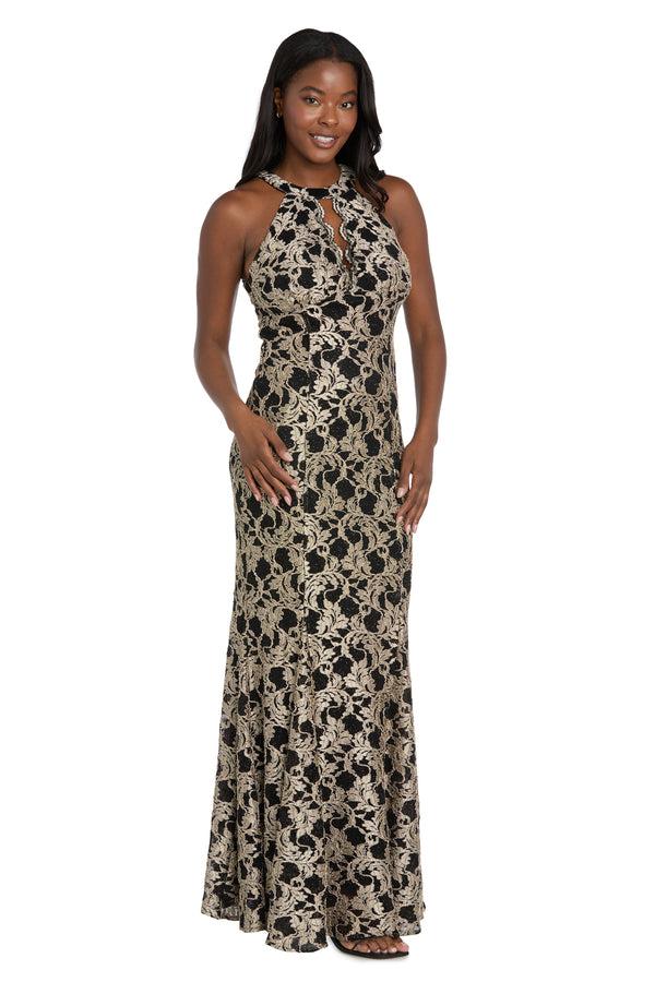 R&m Richards Cambri High Neck Gown