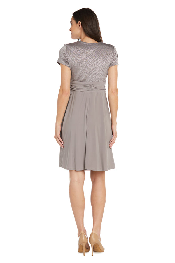 R&m Richards Cascade Wrap Dress With Waist Sash