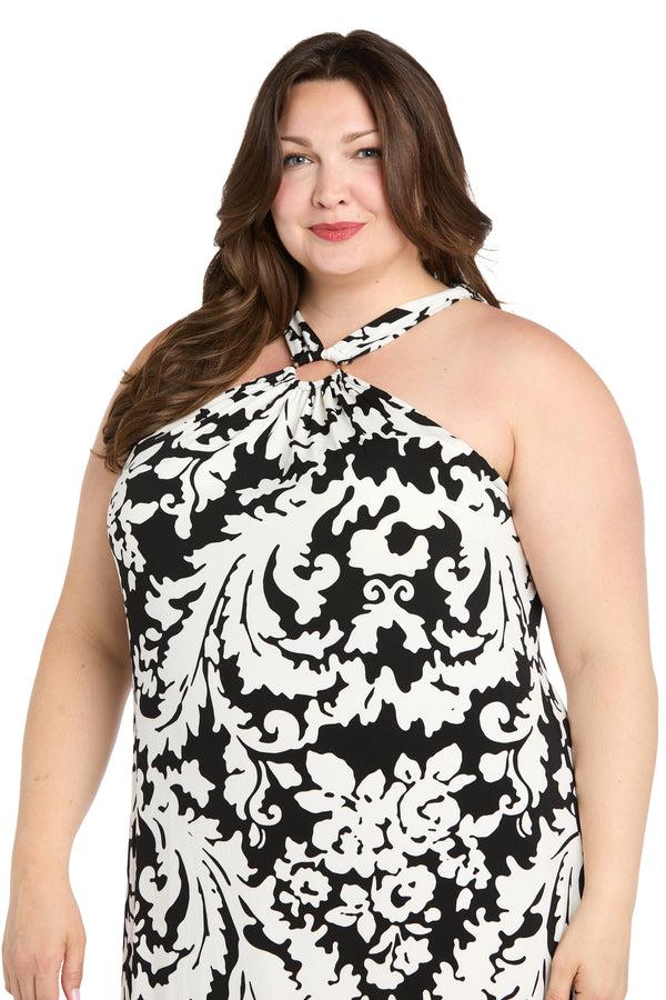R&m Richards Chic Halter Maxi Dress - Plus