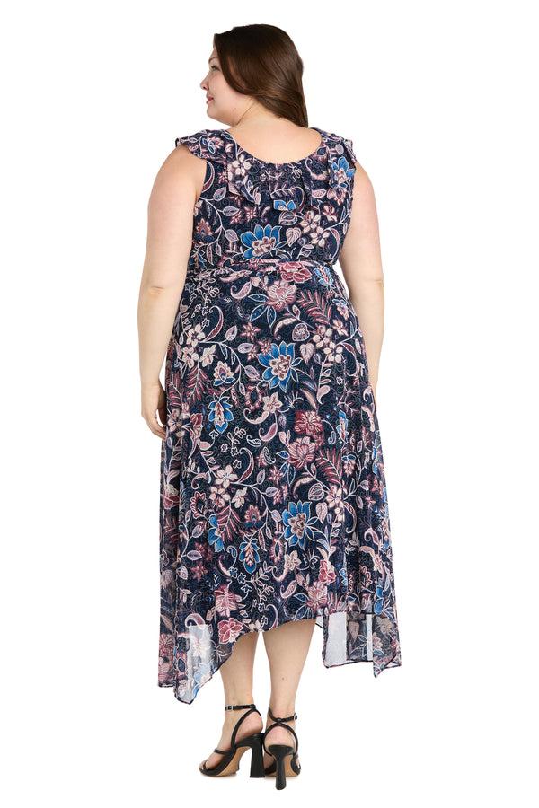 R&m Richards Chiffon High-Low Printed Dress - Plus
