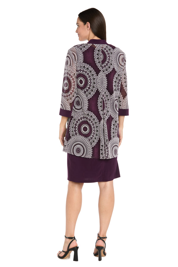 R&m Richards Circular Patterned Jacket Dress