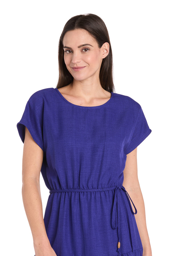 R&m Richards Coastal Drift Linen Dress