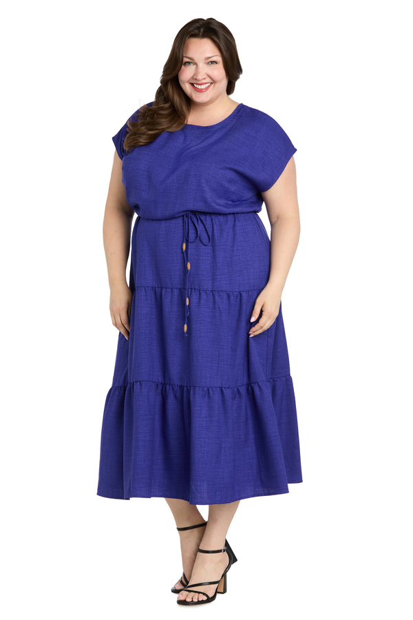 R&m Richards Coastal Drift Linen Dress - Plus