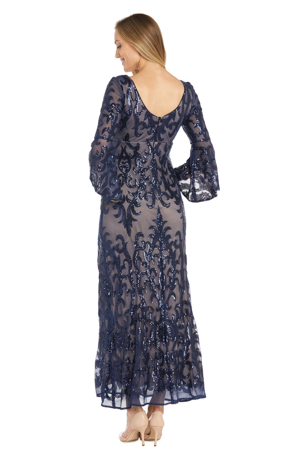 R&m Richards Contrast Sequin Gown