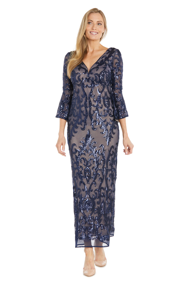 r&m richards Contrast Sequin Gown
