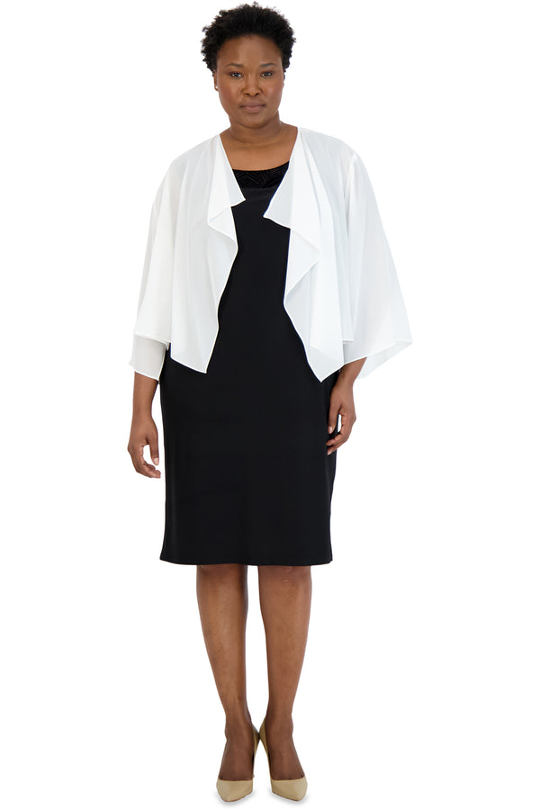 R&m Richards Cropped Scarf Hem Coverup - Plus