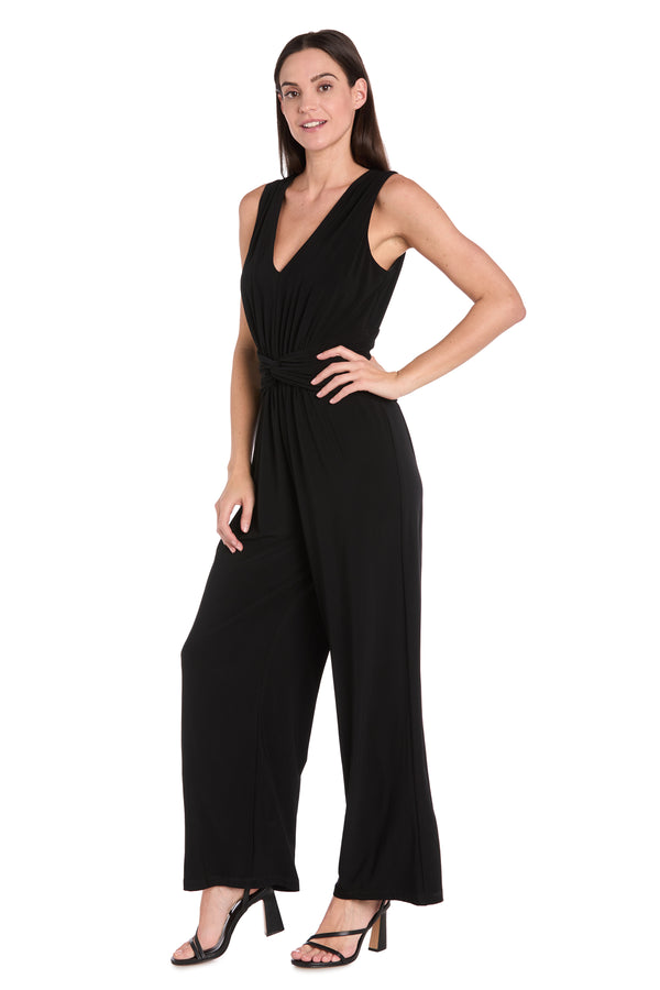 R&m Richards Effortless Stretch Jumpsuit In Black