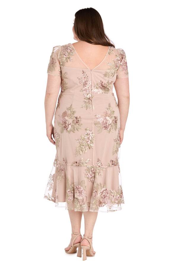 R&m Richards Ethereal Elegance Midi Dress - Plus