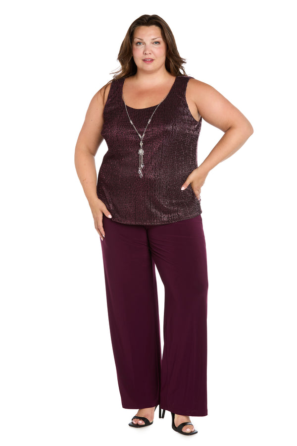 R&m Richards Festival Crinkle Duster Pant Set - Plus