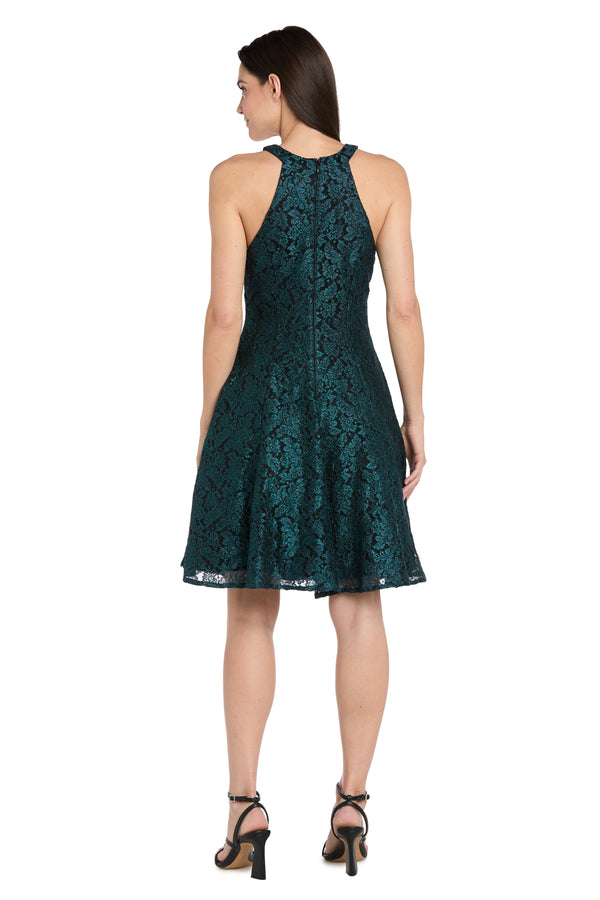 R&m Richards Fit & Flare Lace Cocktail Dress