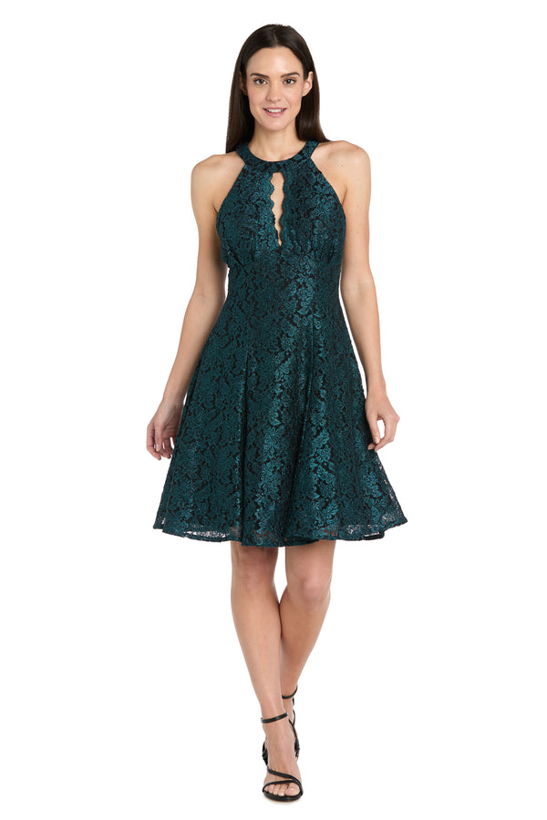 r&m richards Fit & Flare Lace Cocktail Dress