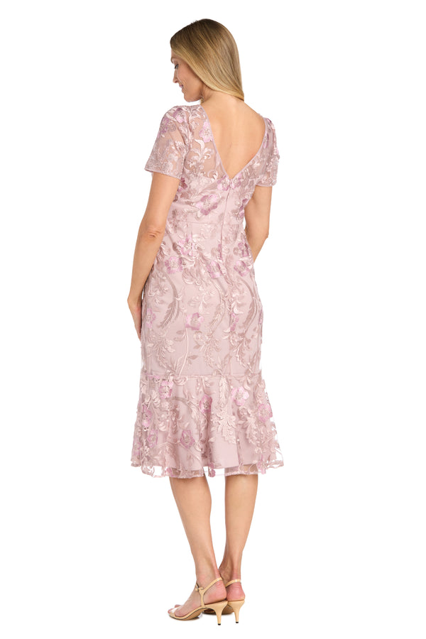 R&m Richards Floral Embroidered Midi Dress