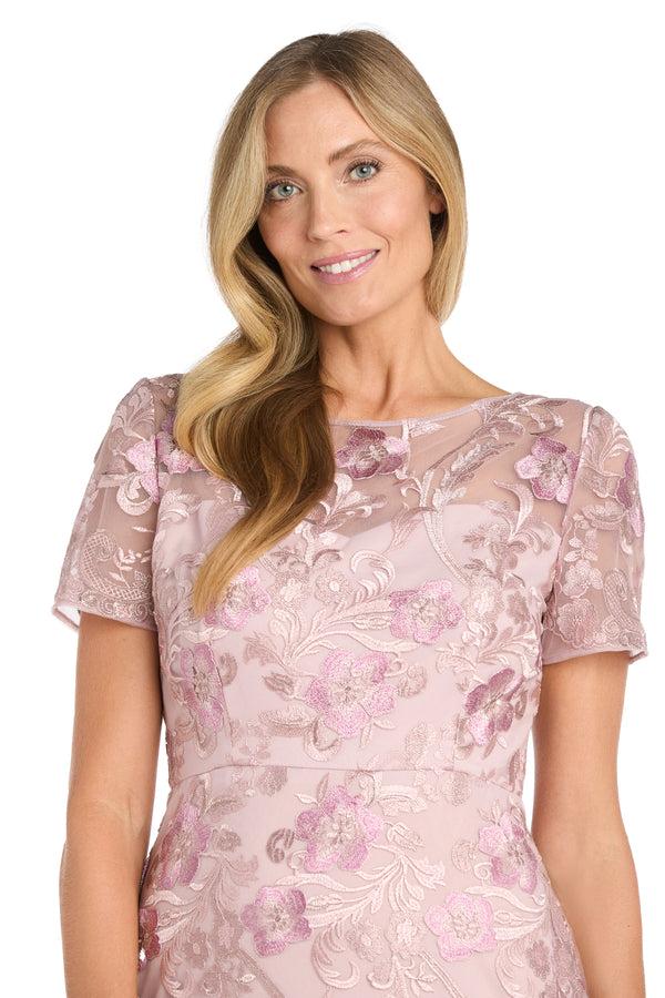 R&m Richards Floral Embroidered Midi Dress