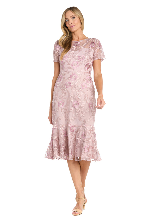 r&m richards Floral Embroidered Midi Dress