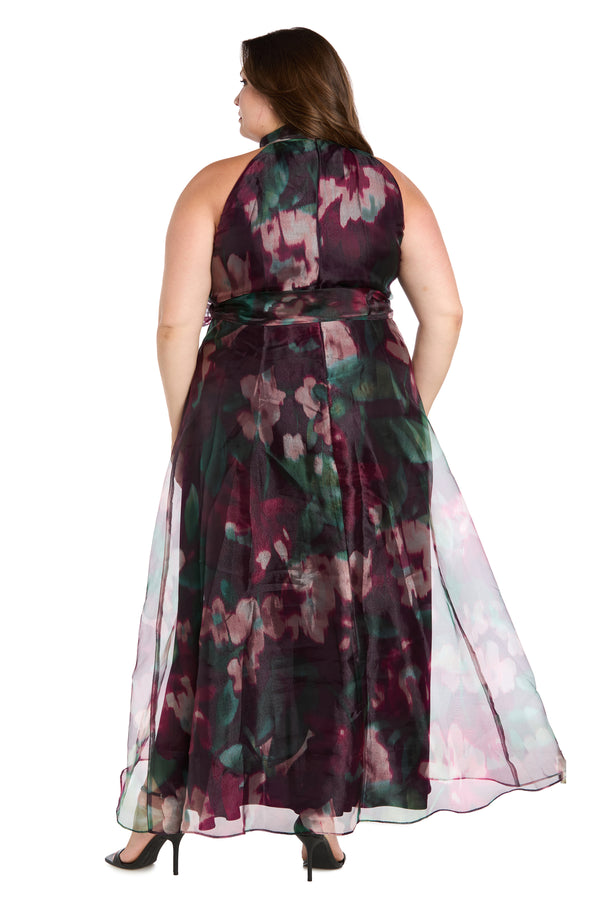 R&m Richards Floral High-Low Taffeta Dress - Plus