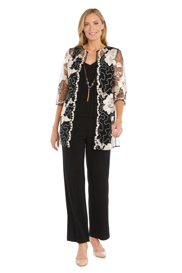 r&m richards Floral Threadwork Pantsuit