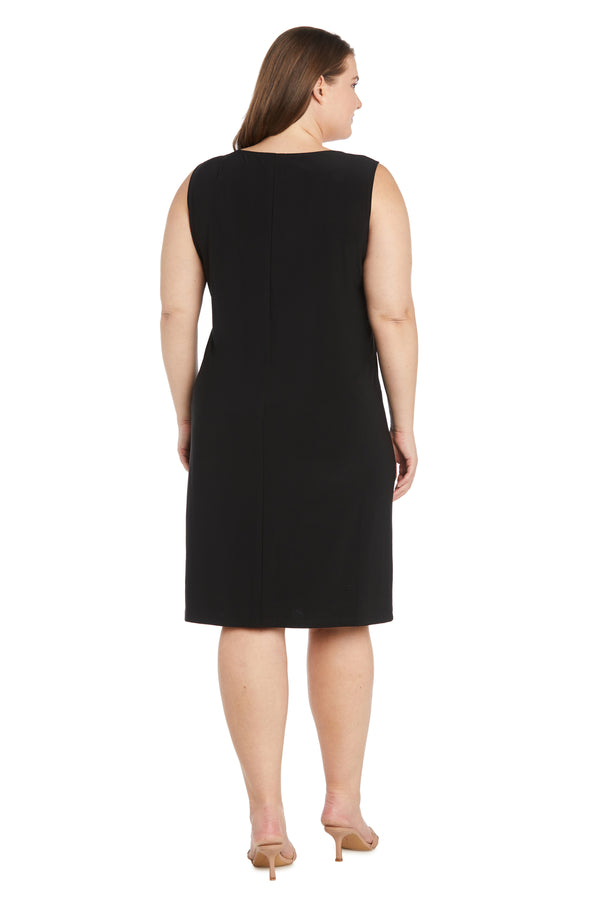 R&m Richards Flyaway Metallic Jacket Dress - Plus