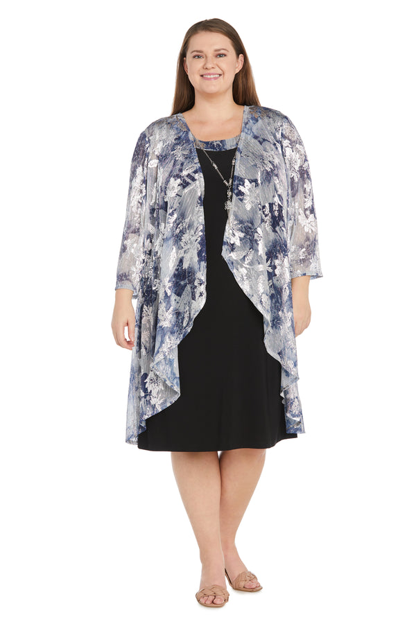 r&m richards Flyaway Metallic Jacket Dress - Plus