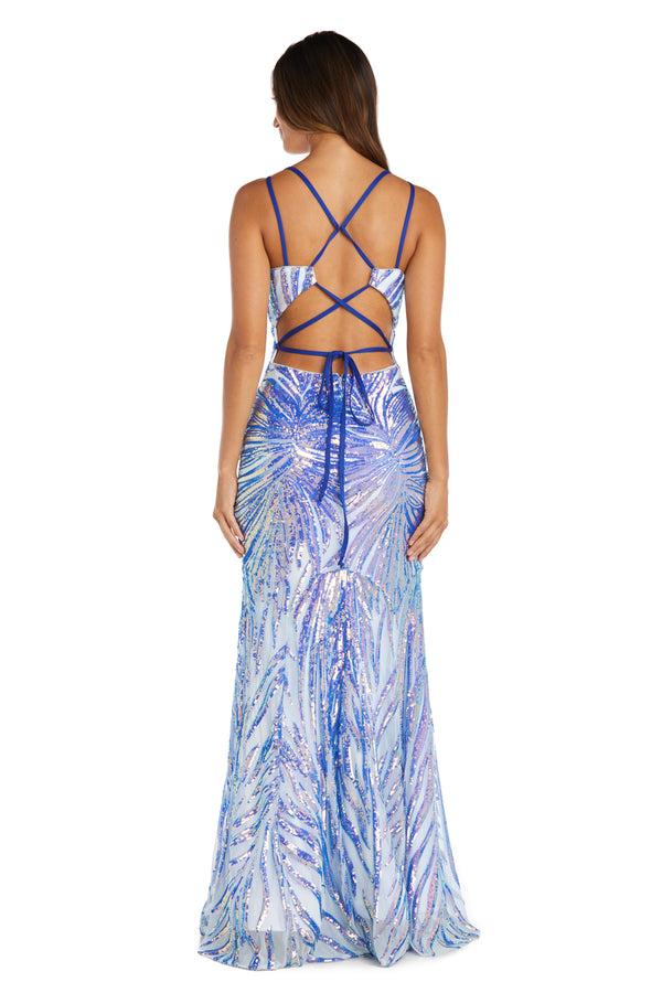 R&m Richards Francesca Feathered Sequin Gown