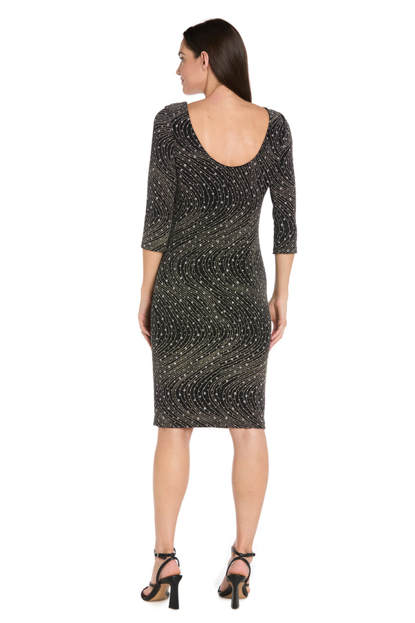 R&m Richards Glitter Knit Sheath Dress