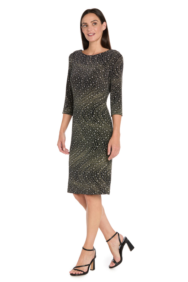 R&m Richards Glitter Knit Sheath Dress - Petite