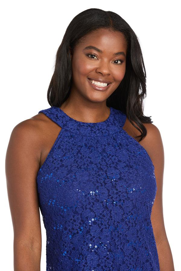 R&m Richards Glitter Lace Halter Jumpsuit
