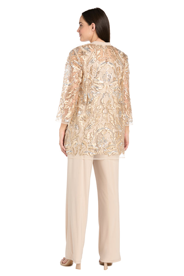 R&m Richards Gold Sequin Pant Suit