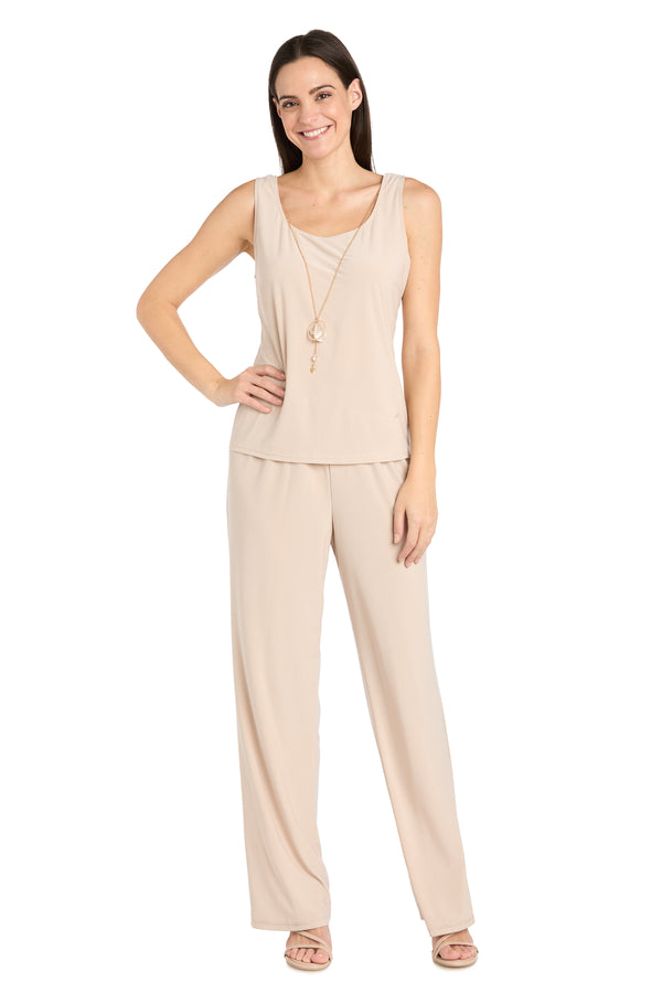 R&m Richards Gold Sequin Pant Suit