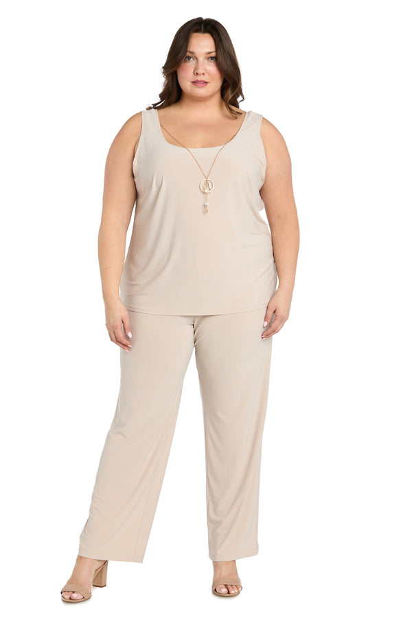 R&m Richards Gold Sequin Pant Suit - Plus