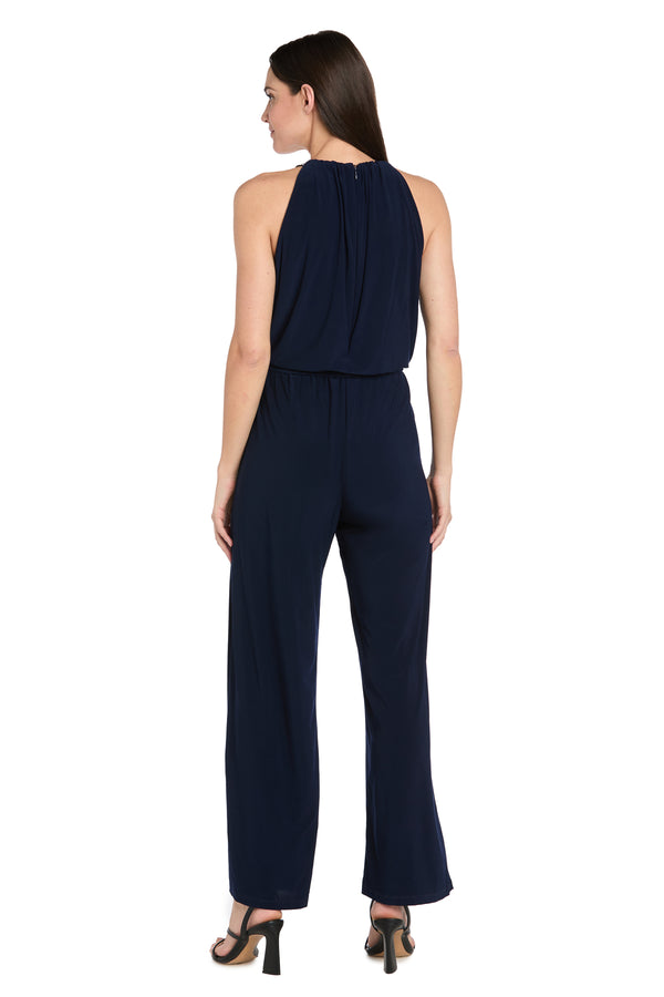 R&m Richards Halo Neckline Keyhole Jumpsuit