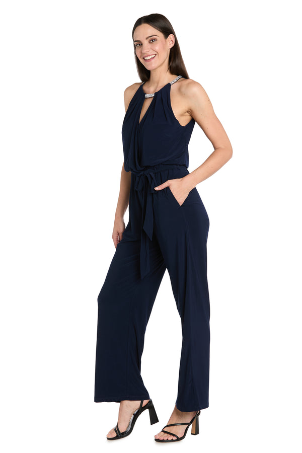 R&m Richards Halo Neckline Keyhole Jumpsuit