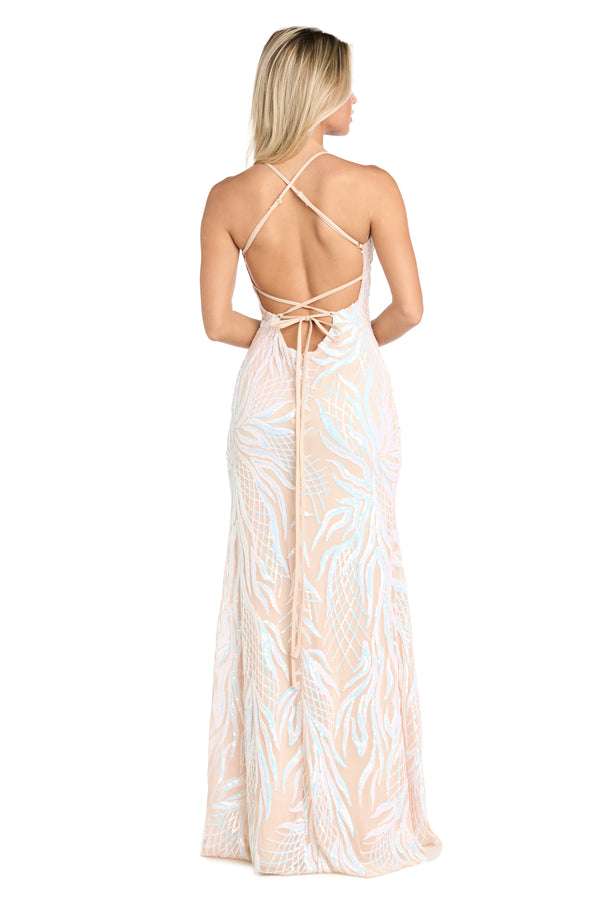 R&m Richards Haze Sequin Dress